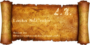Laska Nándor névjegykártya