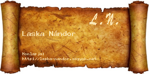 Laska Nándor névjegykártya